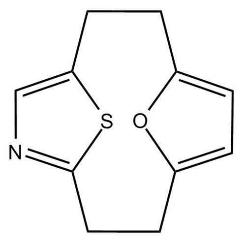 [2.2](2,5)Thiazolo(2,5)furanophane (13-oxa-14-thia-5-azatricyclo[8.2.1.1^(4,7)]tetradeca-4,6,10,12-tetraene)